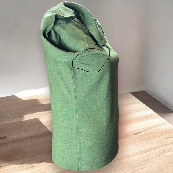 Ann Taylor Green Marino wool Blend Sweater Women's M Braided Boat Neck Chic Flaw - Picture 9 of 10